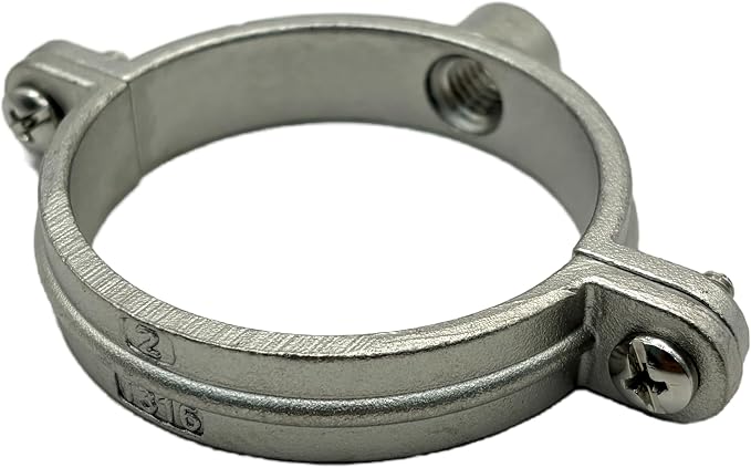 2" NPS 316 Stainless Steel Split Ring Pipe Hanger, Heavy-Duty Stationary Pipe - Image 4