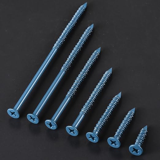 Wensilon 1/4''x5 Concrete Screw Anchor Blue Flat Head - Image 5