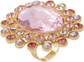 PINK TOWN Vintage Rhinestone Glass Finger Rings,Fashion Crystal Adjustable Open Wrap Knuckle Ring Boho Big Oval Stackable Rings Statement Ring Engagement Wedding Cocktail Party Rings Jewelry