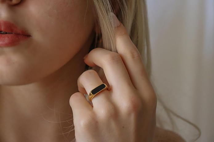 Elegant 18K Gold Plated Stainless Steel Ring – Fine Metal-Plated Jewelry with Durable, Scratch-Resistant Design for Daily Wear & Special Occasions