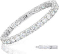 TUHE Moissanite Tennis Bracelet 5.0-21.0CT 18K Gold Plated 925 Sterling Silver Bracelets 3/4/5MM D Color VVS1 Round Lab Created Moissanite Bracelet for Women Men 6-8.5 Inch Jewelry Valentines Gifts
