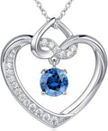 Heart Birthstone Necklaces Gifts for Women Wife, Jewelry for Women Wedding Anniversary Birthday Gifts for Wife Girlfriend Mom Christmas Valentines Gifts S925 Sterling Silver