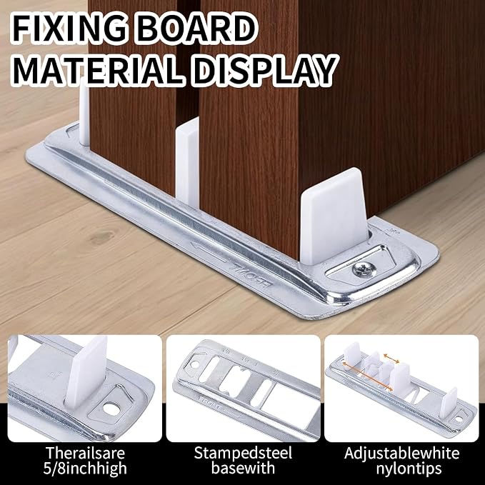 Complete 10 Pcs Sliding Closet Door Roller Kit, Includes 8 Round Smooth Rollers - Image 4