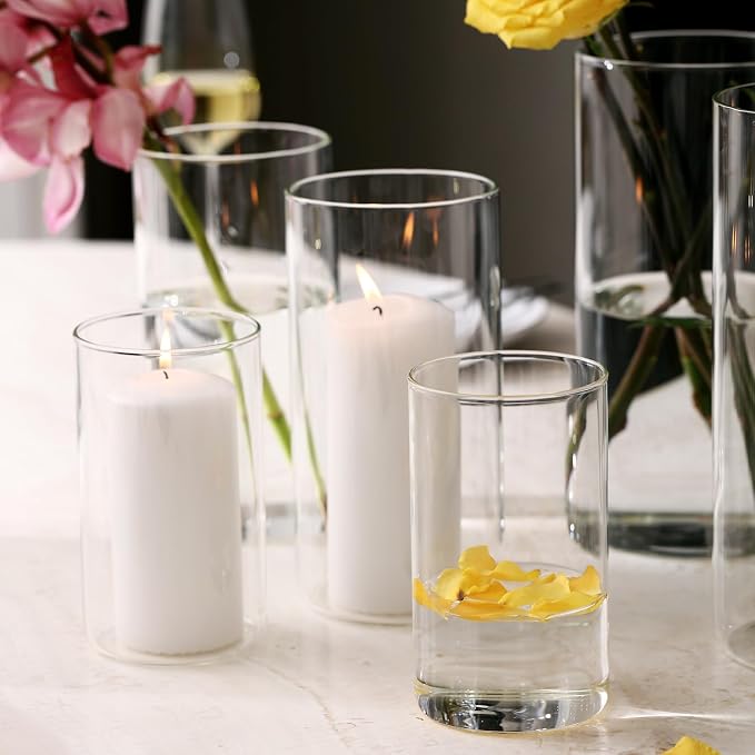 PHOSPHOR Hurricane Candle HoldersFor Pillar Candle Clear Glass Cylinder - Image 8