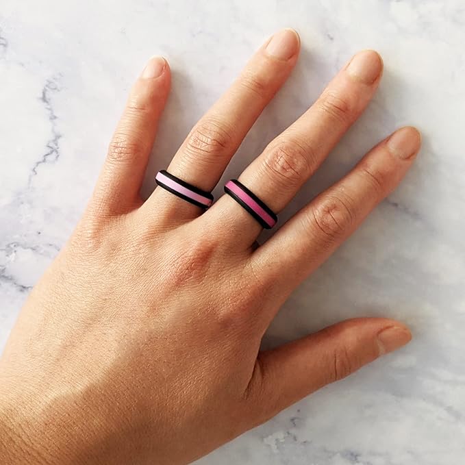 Knot Theory Striped Silicone Ring for Men and Women – Black, Grey, Red, Blue, Orange, Yellow, Purple