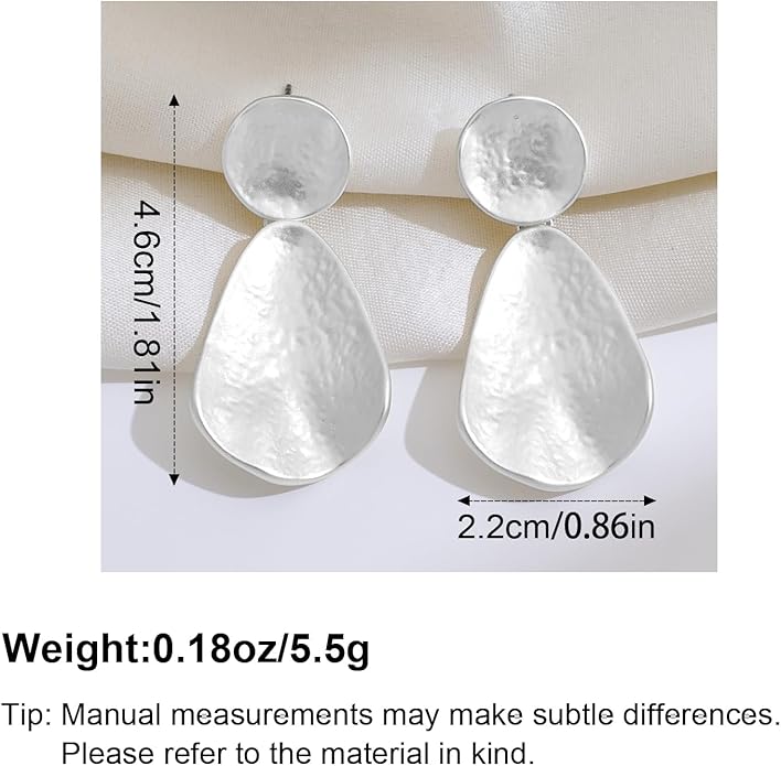 YUJIE Gold Plated Earrings for Women Geometric Chunky Dangle Earring Trendy Silvery Two-Tone Statement Jewelry