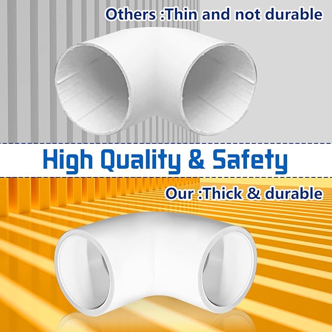 4PCS 2'' PVC 90 Degree Elbow, 2 Way Right Angle PVC Pipe Adapter Fittings - Image 4