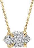 MEVECCO Dainty Gold Necklace For Women 18k Gold Plated Full CZ Pendant Necklace Handmade Necklace Jewelry Everyday Wear