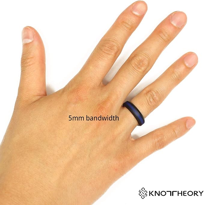 Knot Theory Striped Silicone Ring for Men and Women – Black, Grey, Red, Blue, Orange, Yellow, Purple
