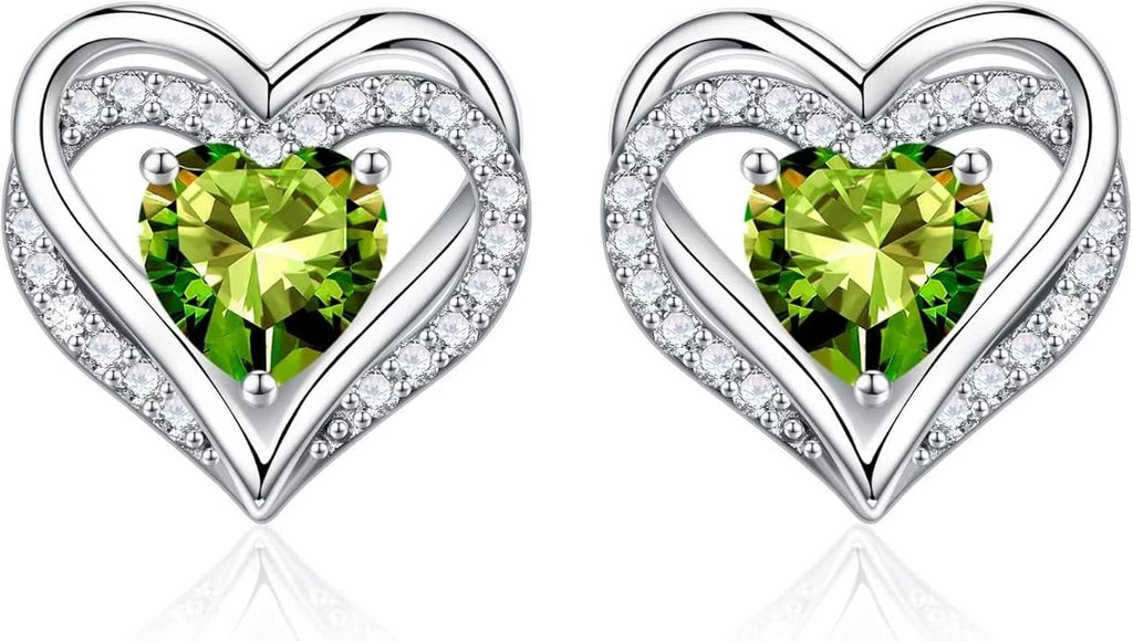 Iefil Valentine Day Gifts for Her - 925 Sterling Silver Heart Stud Earrings Birthday Gifts for Women