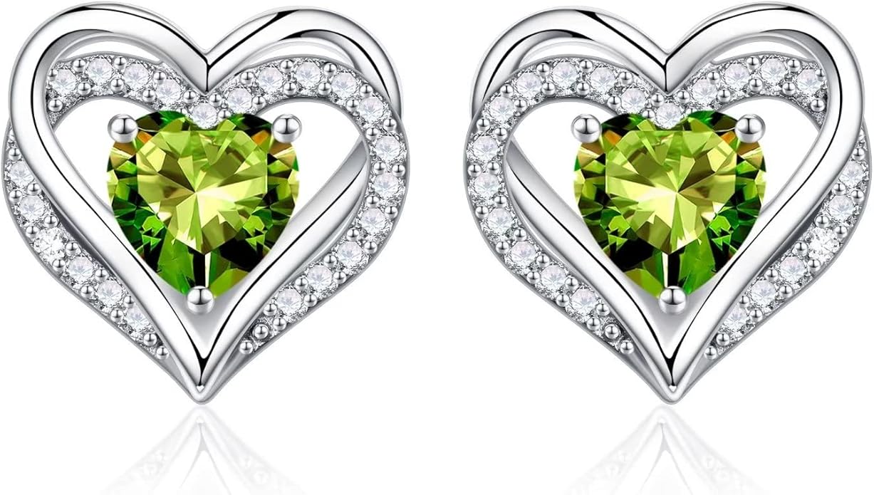 Iefil Valentine Day Gifts for Her - 925 Sterling Silver Heart Stud Earrings Birthday Gifts for Women