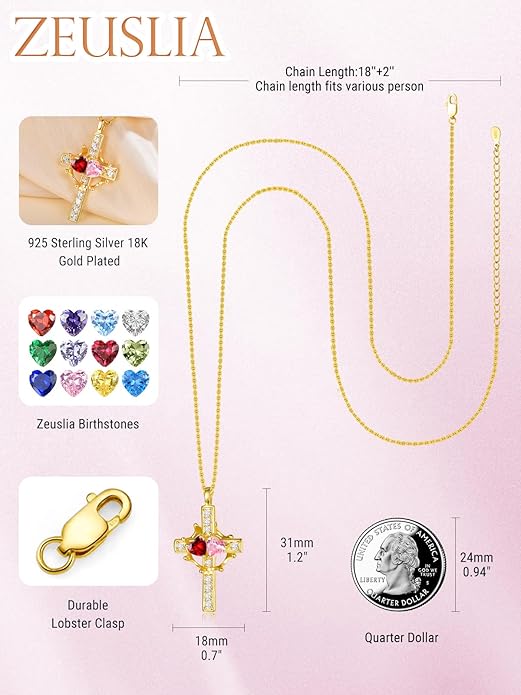 Valentine's Day Gifts for Wife 925 Sterling Silver Double Birthstone Pendant Necklaces I Love You for Always and Forever Necklace Anniversary Birthday Gifts for Wife Girlfriend Mom Her