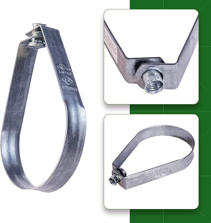 Highcraft ITSO-HQ01-10 Swivel Loop Pipe Hanger, Pre-Galvanized Steel, 1 in. - Image 2