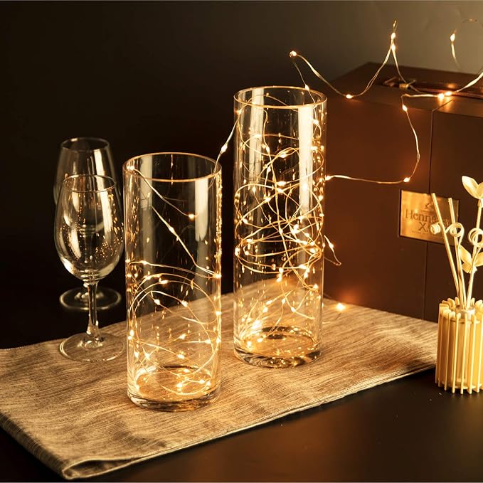 WGVI Quality Thick Weighted Clear Cylinder Glass Vases, Flower Arrangement - Image 8