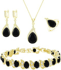 GZWHD Jewelry Set for Women CZ Earrings Necklace Ring Bracelet Set Prom Party Wedding Jewelry Gift for Mother Friend Wife
