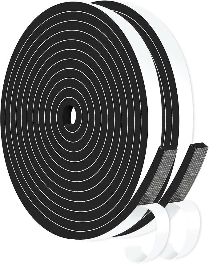 Door Seal Strip, High Density CR Insulation Tape, 1/2 in x 1/4 in x 52Ft | Air by MIKONIYA