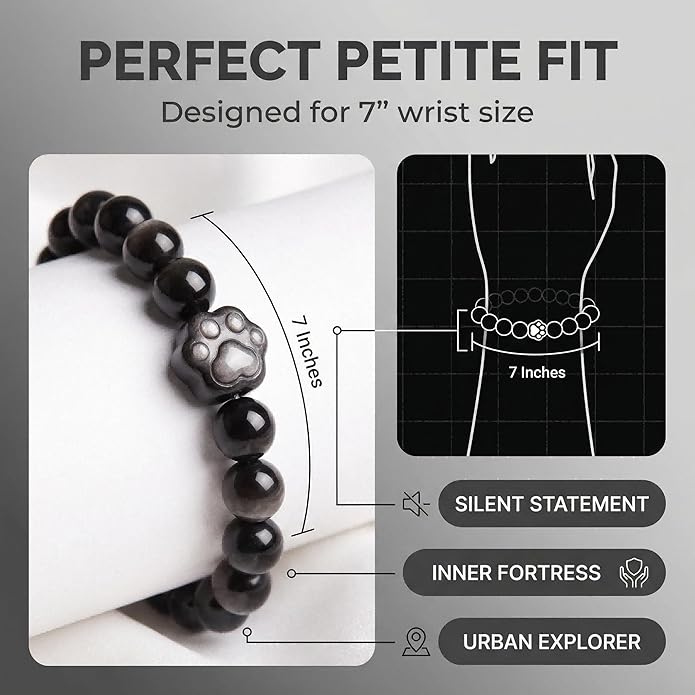 Money Attraction Cat Bracelet - Black Obsidian Women Bracelets -Wealth Prosperity Abundance Stone Bead Bracelet, Entrepreneur Business Luck Beaded Bracelets,Spiritual Mood Energy Cute Protection Stretch Bracelet,Health Good Luck Feng Shui Bracelets For...