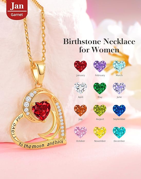 Heart Gold Necklace for Women Birthday Gifts for wife Jewelry for Wife Necklace for Girlfriend Mom Daughter Gold Jewelry for Women