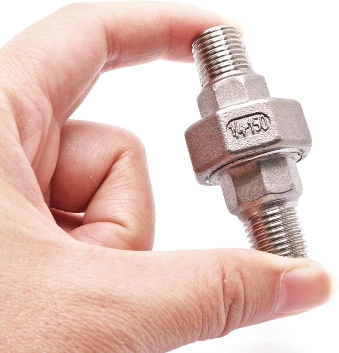 2Pcs Cast Pipe Fittings Union, 1/4" NPT Male x 1/4" NPT Male Thread 304 - Image 6