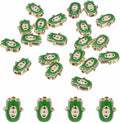 MECCANIXITY 20 Pcs Hand Evil Eye Beads Colorful Flat Loose Spacer Evil Eye Charms for DIY Bracelet Earrings Necklace Crafts Jewelry Making, Green