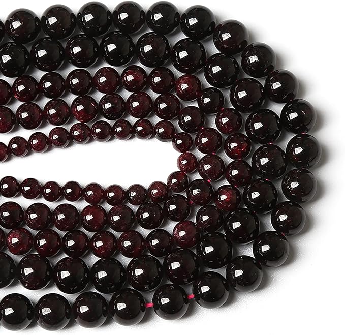 8MM 45PCS Natural Garnet Gemstone Loose Beads for Jewelry Making DIY Bracelet Crystal 1 Strand
