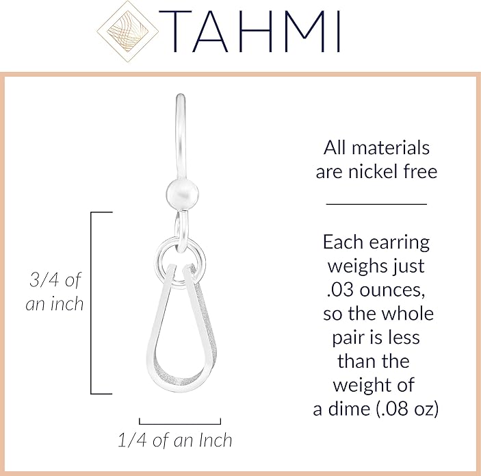 Dainty Small Teardrop Sterling Silver Dangle Earrings For Women Unique Jewelry Gift Idea For Modern Mom Cute Fashion Accessory For Everyday Wear - Artisan Detail Edition