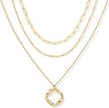Layered Gold Necklaces for Women, Stackable Dainty 14K Gold Silver Plated Trendy Simple Heart Diamond Cross Bow Circle Pendant Paperclip Choker Dot Chain Necklace,Jewelry Set Gifts for Women