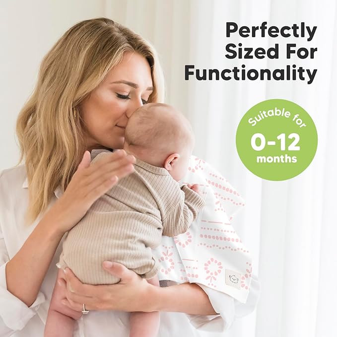 Organic Burp Cloths Baby Boy, Girl - 6-Pack Large Cotton Burping Cloths for Babies, Spit Up Rags, Super Absorbent, Ultra Soft Newborn Rag, Gender Neutral, Machine Washable, Durable(Sweet Charm)