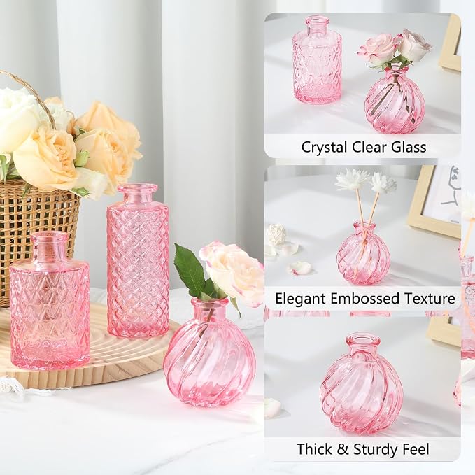 12 Pack Glass Bud Vases Mini Flower Vase Small Vintage Vases - Image 4