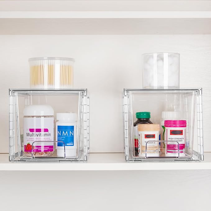 Vtopmart 4 Pack Large Stackable Storage Drawers, Medicine Organization - Image 7