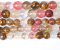 61PCS 6mm Natural Stone Beads Watermelon Tourmaline Gemstone Round Loose Spacer Beads for Jewelry Making DIY Bracelet Necklace 15 Inch,Energy Stone Healing Power