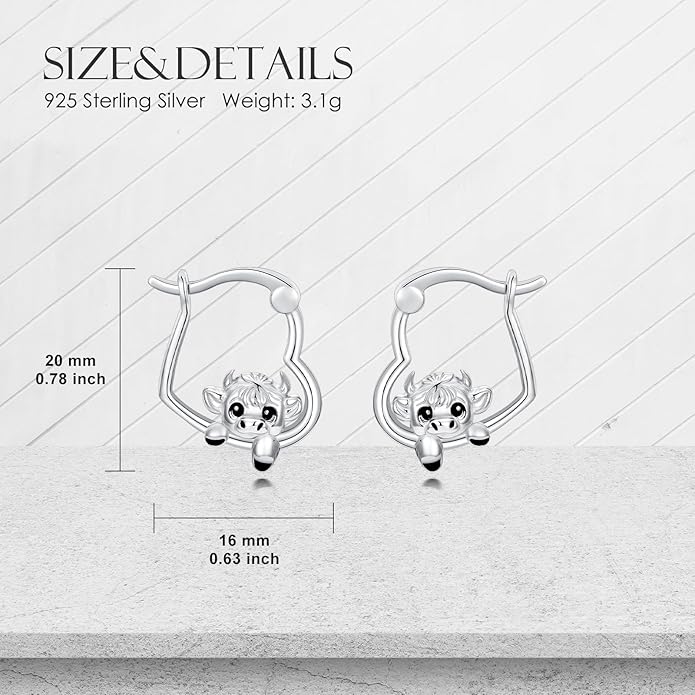Hypoallergenic Earrings Rabbit Tiger Teddy Koala Puppy Panther Peacock Earrings Sterling Silver Animal Hug Hoop Earrings Jewelry Mothers Day Graduation Birthday Gifts for Women
