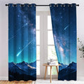 Starry Sky Curtains for Bedroom Living Room Decor, Snow Mountain Meteor Shower by Unknown