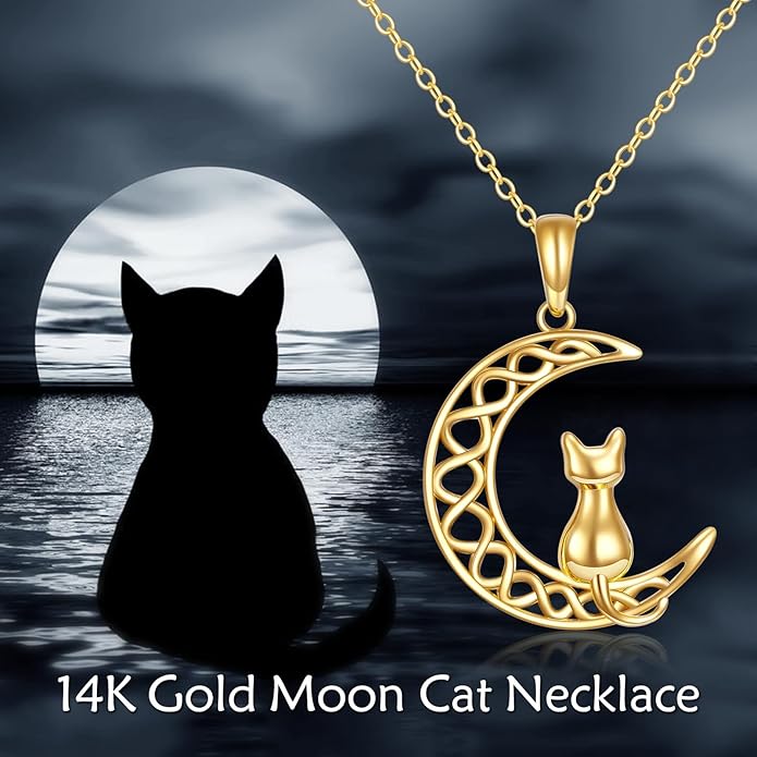 KECHO 14K Gold Animal Pendant Necklace - Dainty Zodiac & Pet Inspired Charm Necklace for Women - 16+1+1"