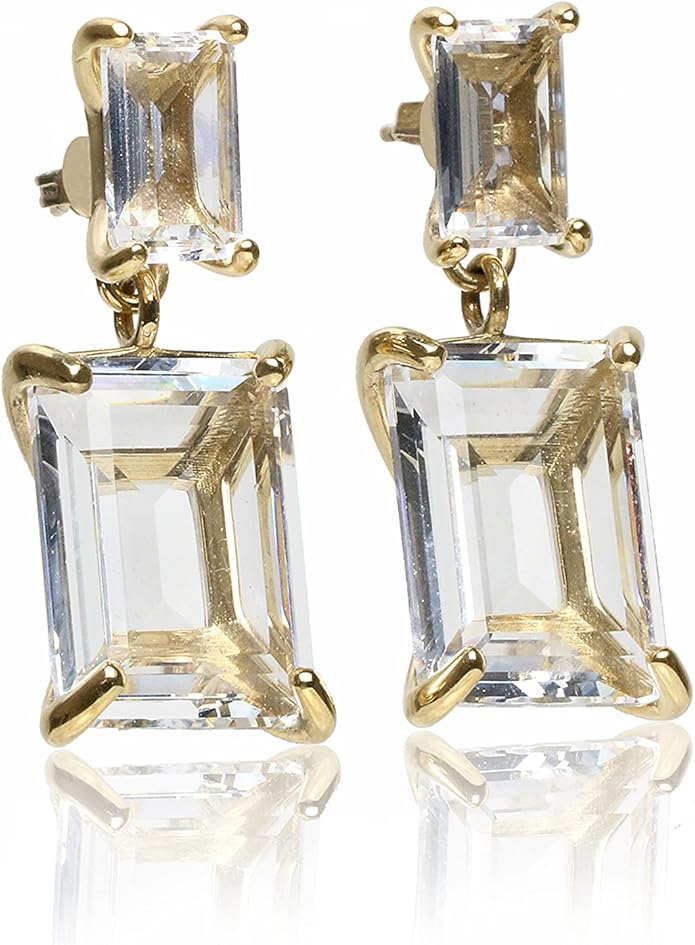 Quartz Crystal Dangle Earrings - Statement Artisan Design for Women - Maximalist & Bridal Jewelry - Customizable Stud or Drop Style