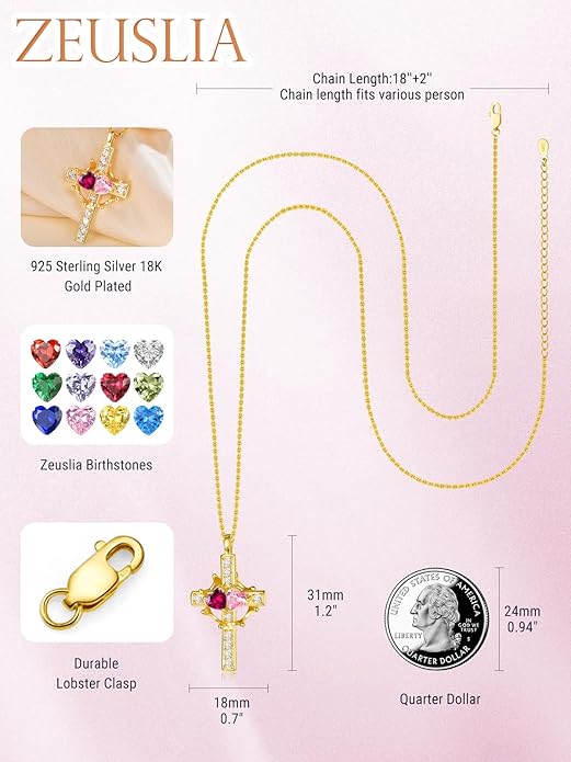 Valentine's Day Gifts for Wife 925 Sterling Silver Double Birthstone Pendant Necklaces I Love You for Always and Forever Necklace Anniversary Birthday Gifts for Wife Girlfriend Mom Her
