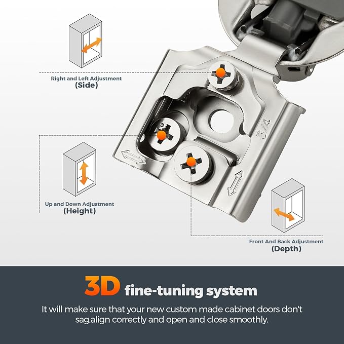 Satin Nickel Cabinet Hinges, 3/4 Inch Overlay, 10 Pack | Stainless Steel Build - Image 4