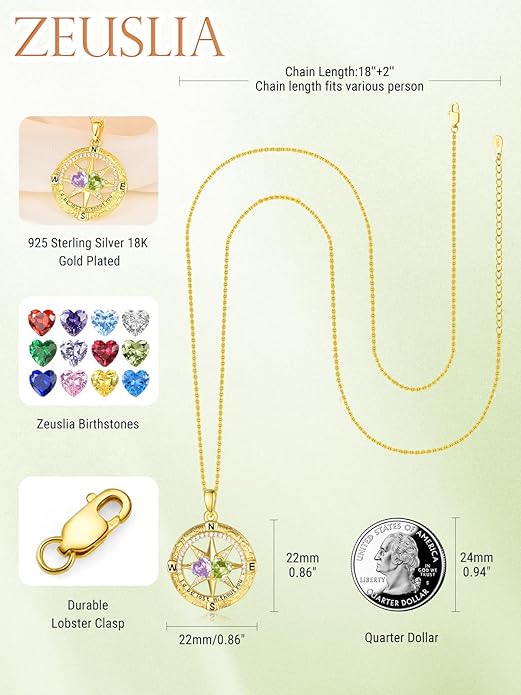 Valentine's Day Gifts for Wife 925 Sterling Silver Double Birthstone Pendant Necklaces I Love You for Always and Forever Necklace Anniversary Birthday Gifts for Wife Girlfriend Mom Her