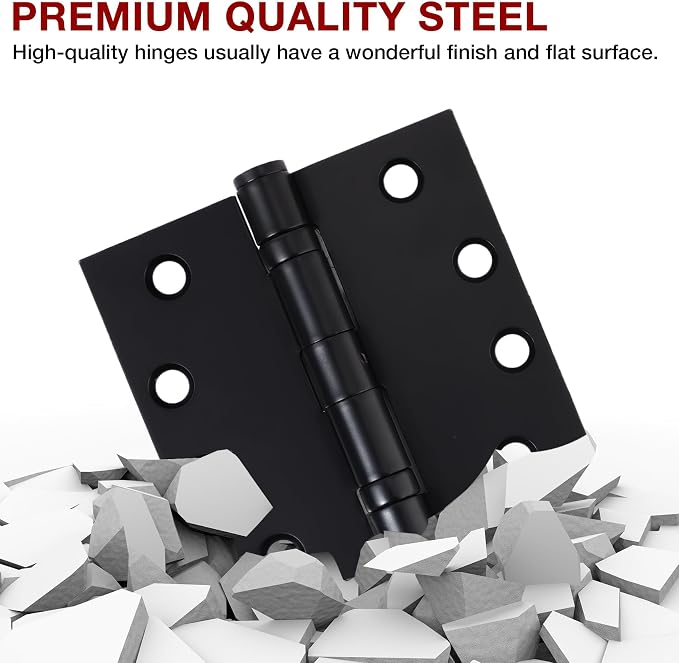 TDCHINGES Heavy Duty Door Hinges Matte Black 4.5 Inch x 4 1/2"Square 1 Pack | - Image 5