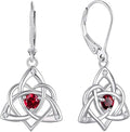 Starchenie Celtic Knot Dangle Earrings Sterling Silver Trinity Love Knot Leverback Earrings Gemstones Jewelry for Women