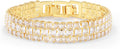 14K Gold Plated Women’s Tennis Bracelet – Sleek CZ Line Bracelet, Fits 6.0"–7.2" Wrist – Sparkly Everyday Jewelry Gift, Contemporary Tennis Bracelets for Women