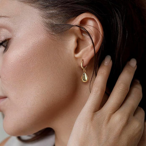 14K Gold Earring Cross Waterdrop Butterfly Heart Knot Earrings for Women Gold Silver Cross Leverback Drop Gold Silver Teardrop Hoop Dangle Earring White Gold Dangle Drop Earring