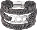 Gold Bracelet for Women Multi Chain Mesh Bracelet Wisted Orb Circle Disc Mesh Wrap bracelet for Women Statement Jewelry