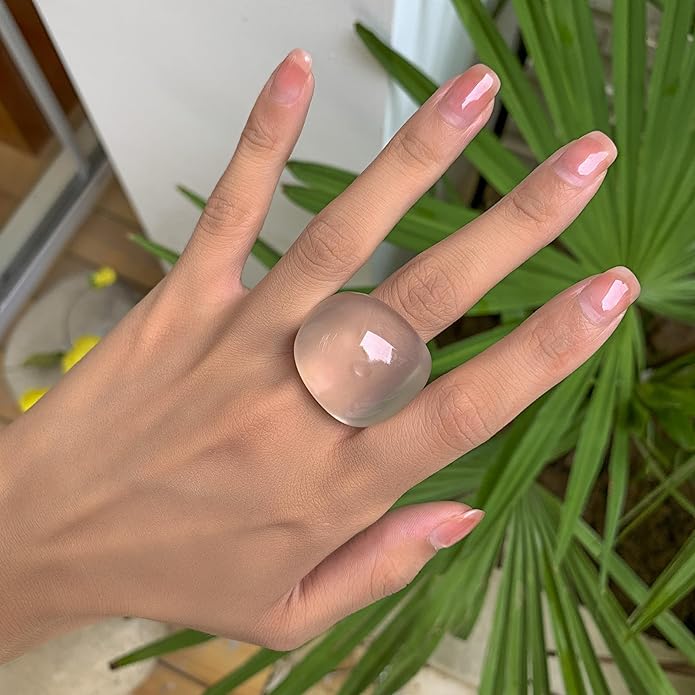 Colorful Chunky Acrylic Ring for Women,Vintage Statement Stackable Rings Candy Color Knuckle Finger Rings Y2K Fashion Classic Jewelry