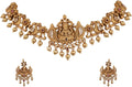 TARINIKA Brass Indian Choker Necklace Set - Gold Plated Cubic Zirconia Indian Jewelry Sets for Women Dangle, Drop, Jhumka Earrings Traditional Desi Necklace Pearls Gift for her