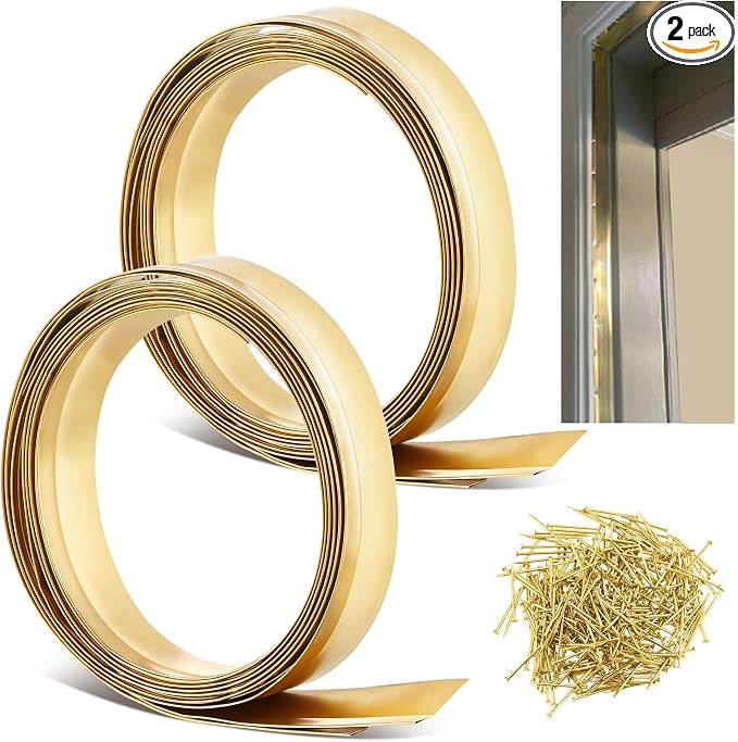 Zonon 1-3/4" W x 17.72' L Spring Bronze Weather Stripping Metal Brass Weather by Zonon