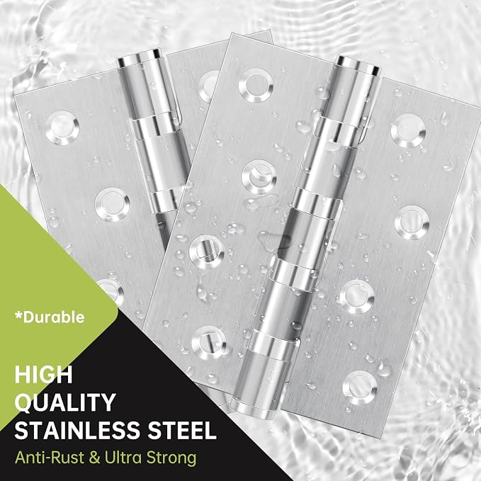 6 Pack 4 Inch Door Hinges Heavy Duty, Stainless Steel Ball Bearing Hinges - Image 5