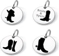SM Design Western Charm Set of 4 – Stainless Steel Western Charms for Bracelets & Necklaces – Cowgirl, Ranch & Country Style Jewelry Charms – Western Gift for Women & Moms