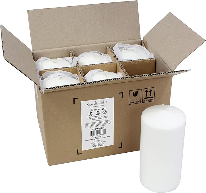 Stonebriar Unscented White Tall Pillar Candles, 65 Hour Burning Candle Pillars - Image 5
