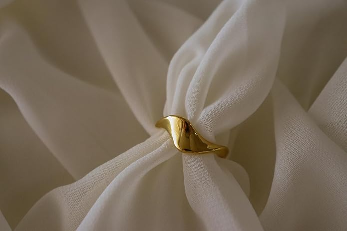 Elegant 18K Gold Plated Stainless Steel Ring – Fine Metal-Plated Jewelry with Durable, Scratch-Resistant Design for Daily Wear & Special Occasions